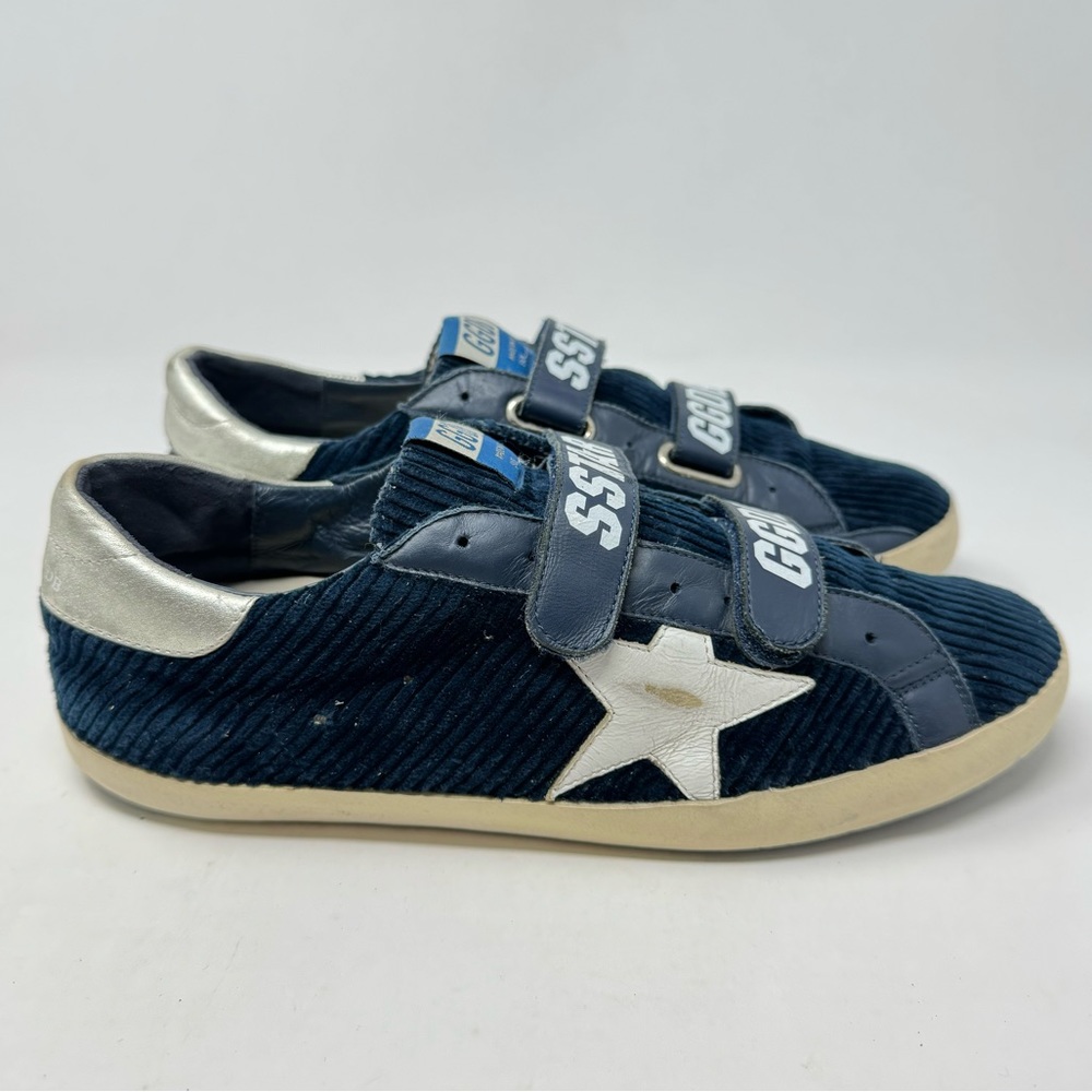 Golden Goose Navy Corduroy Old School Sneakers size 42/9 US men